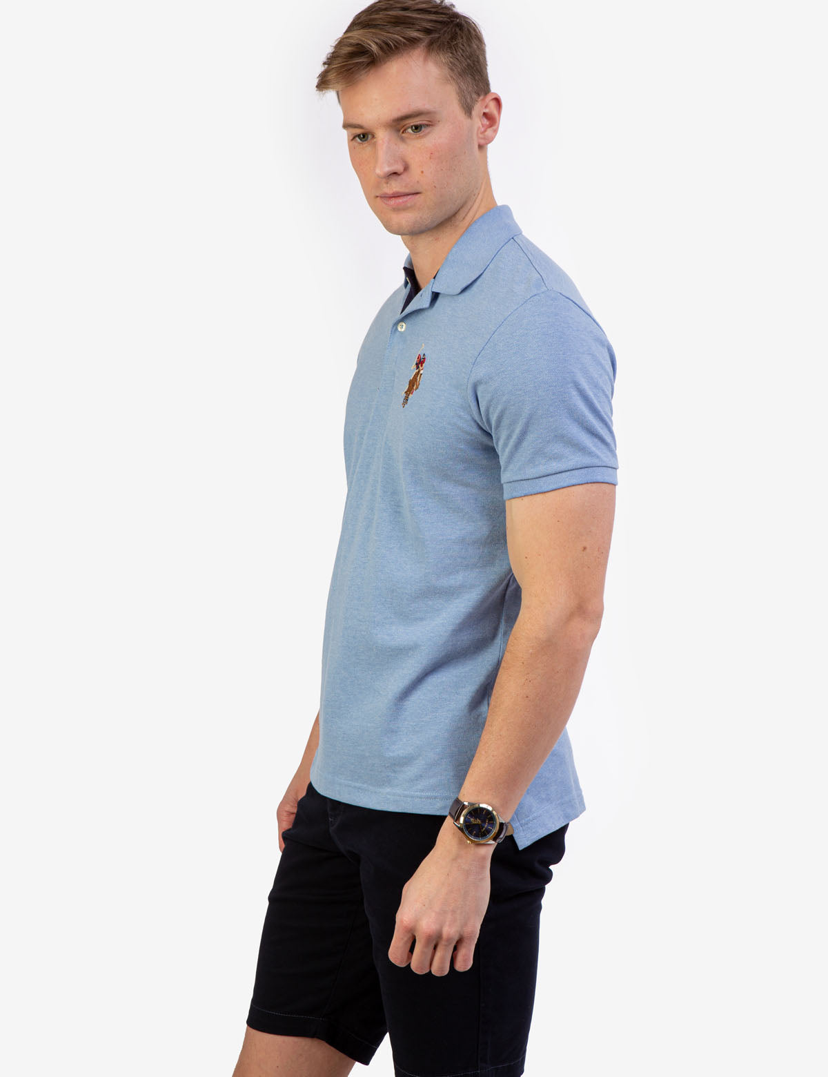 Colorful Embroidered Logo Polo Shirt for Men - Big Logo Design
