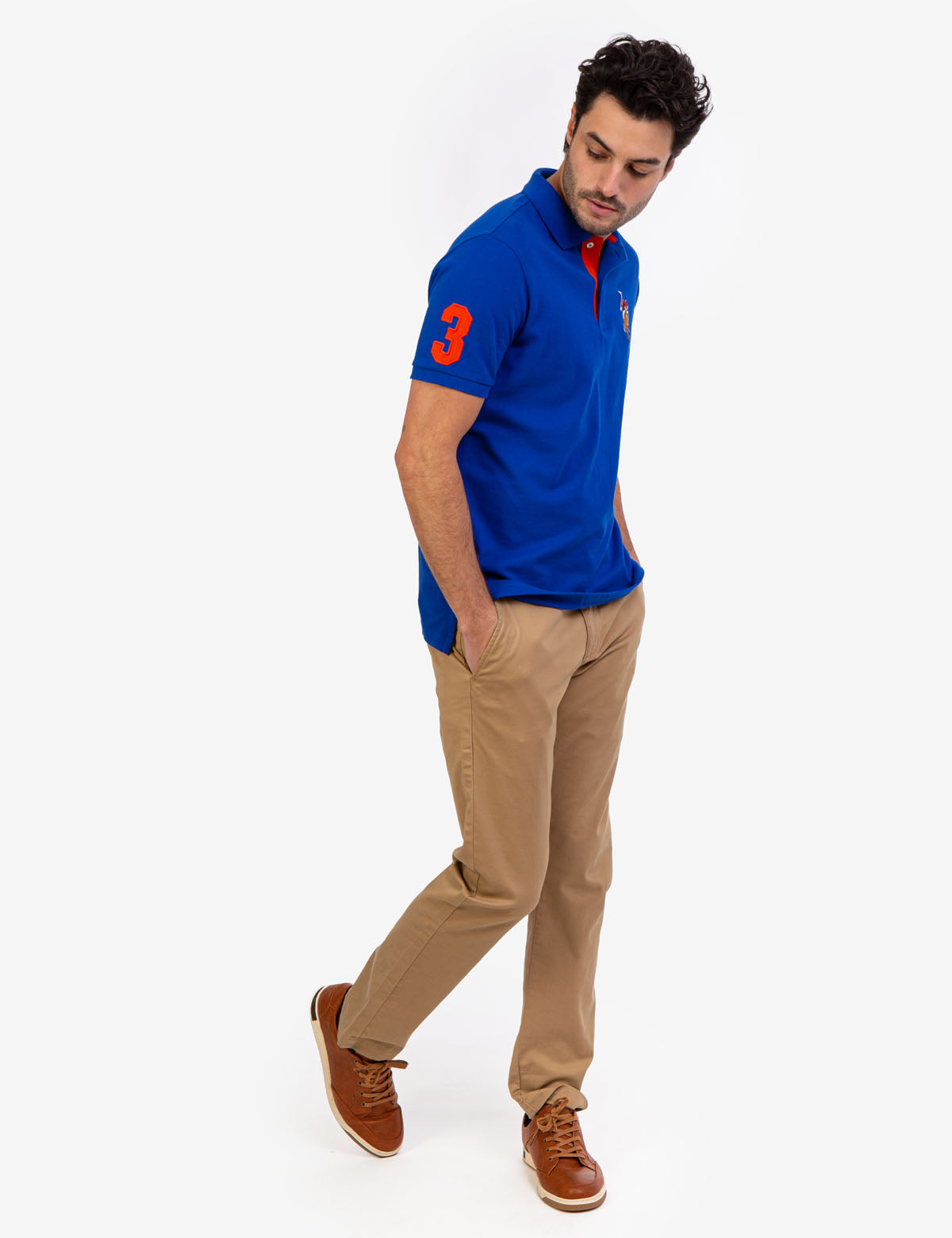 Colorful Embroidered Logo Polo Shirt for Men - Big Logo Design