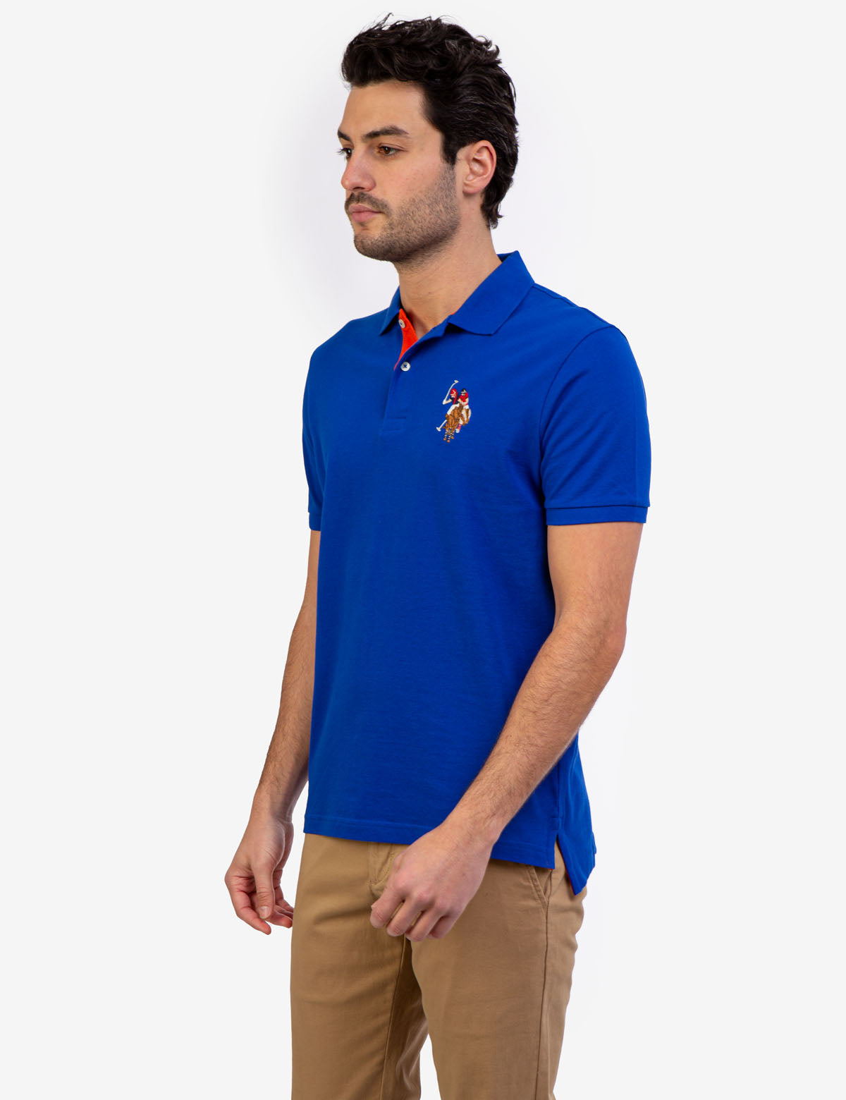 Colorful Embroidered Logo Polo Shirt for Men - Big Logo Design