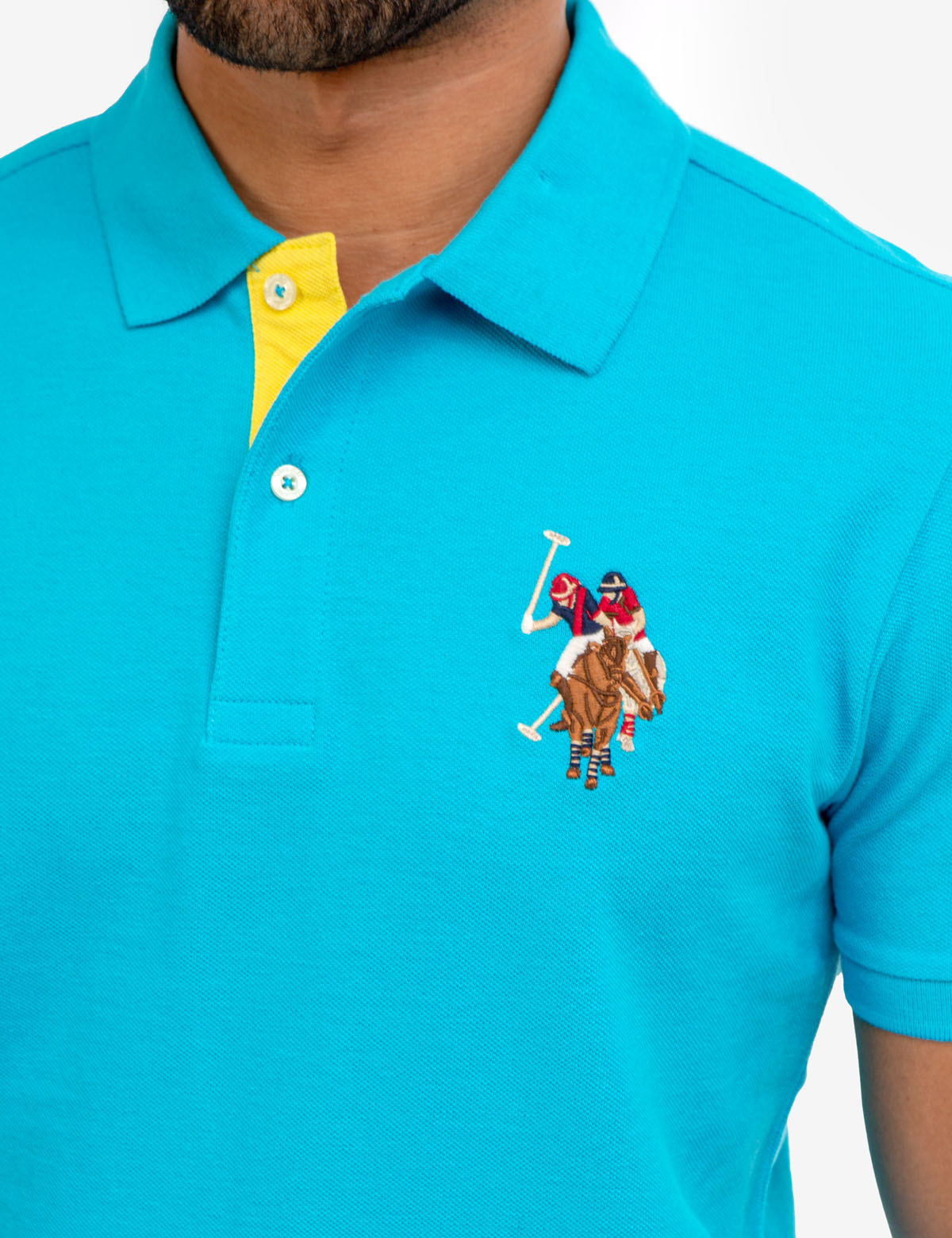 Colorful Embroidered Logo Polo Shirt for Men - Big Logo Design