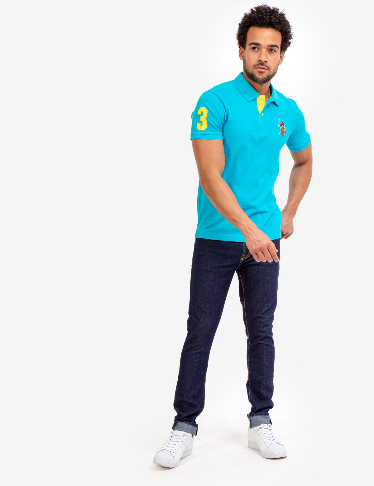 Colorful Embroidered Logo Polo Shirt for Men - Big Logo Design