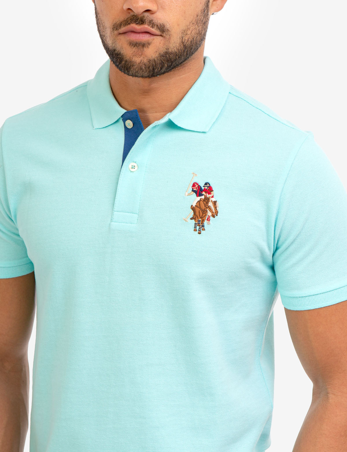 Colorful Embroidered Logo Polo Shirt for Men - Big Logo Design