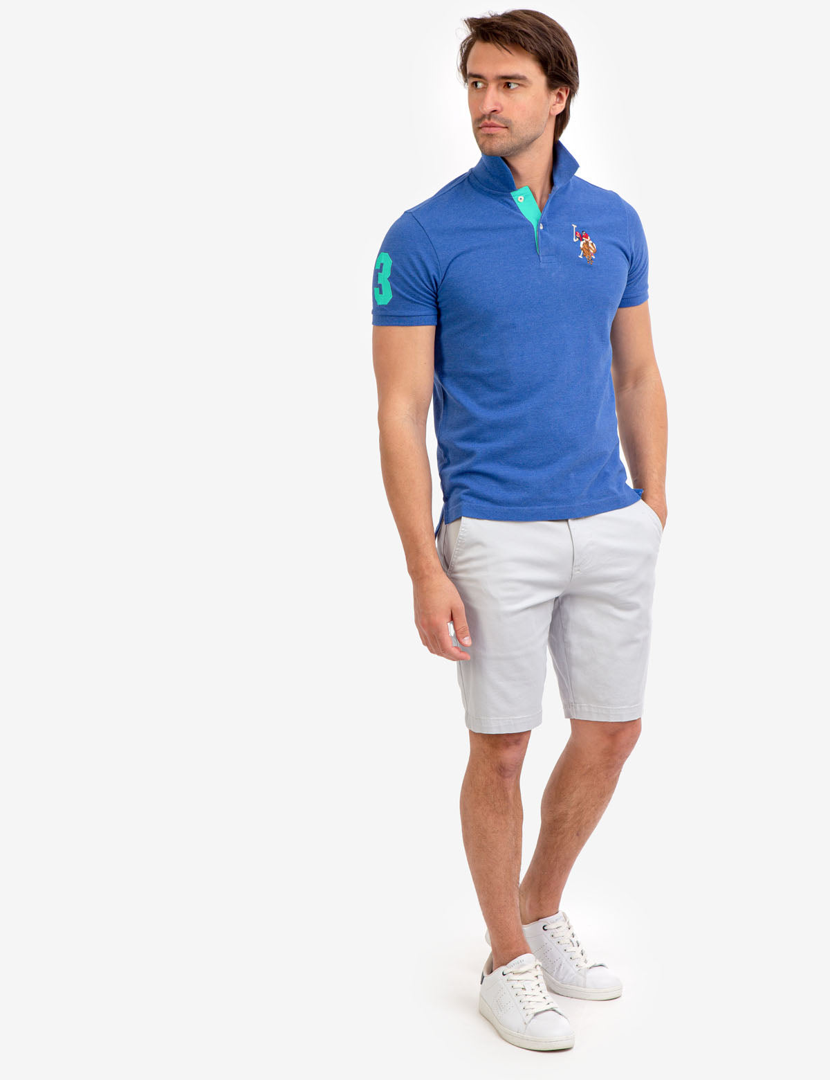 Colorful Embroidered Logo Polo Shirt for Men - Big Logo Design