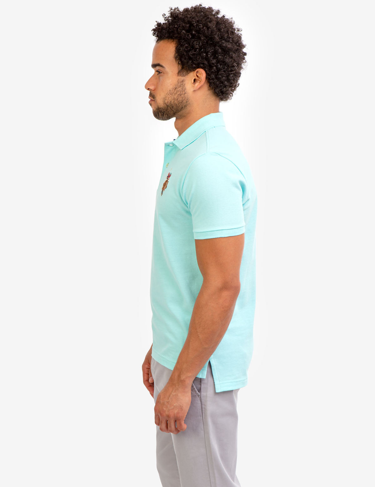 Colorful Embroidered Logo Polo Shirt for Men - Big Logo Design