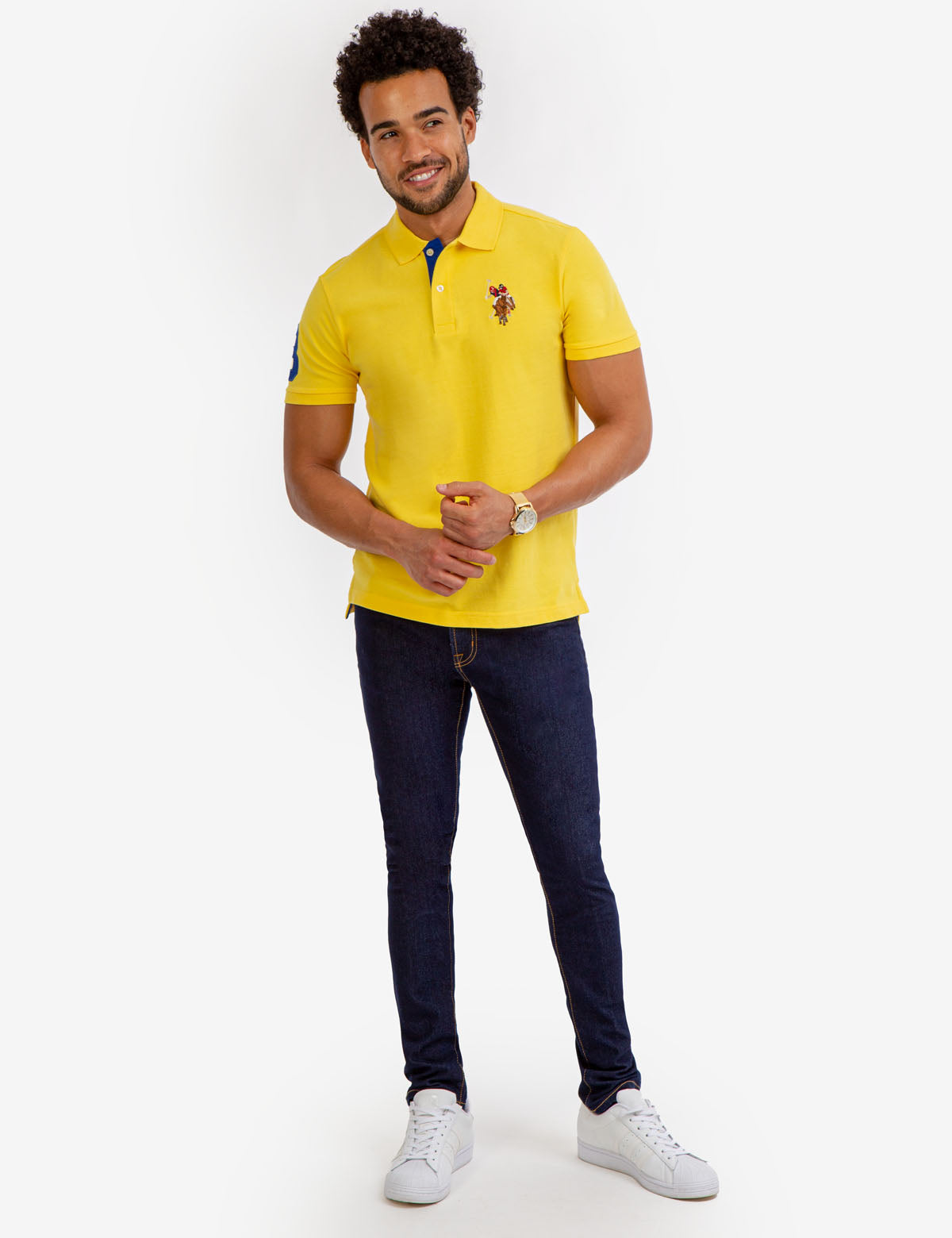 Colorful Embroidered Logo Polo Shirt for Men - Big Logo Design