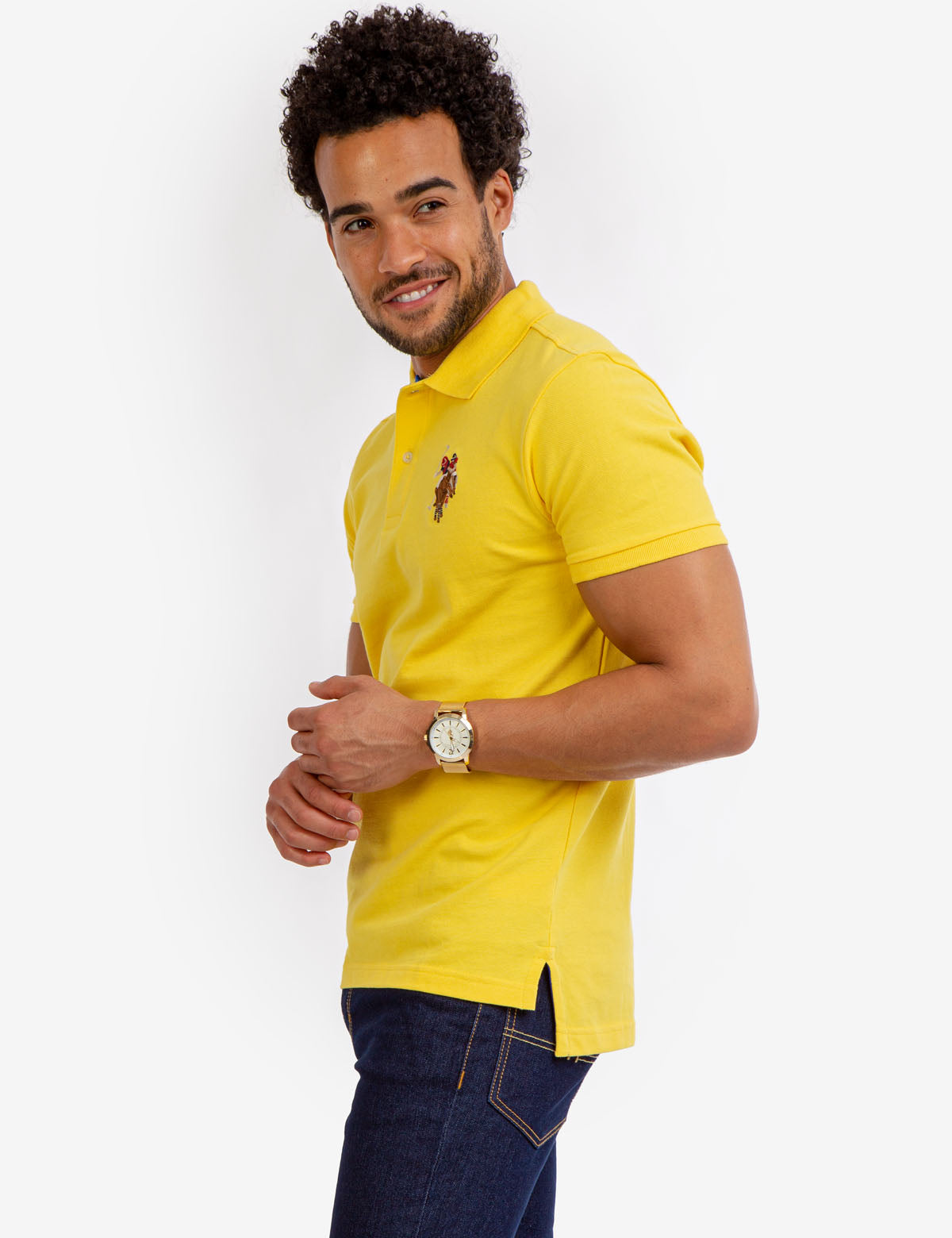 Colorful Embroidered Logo Polo Shirt for Men - Big Logo Design