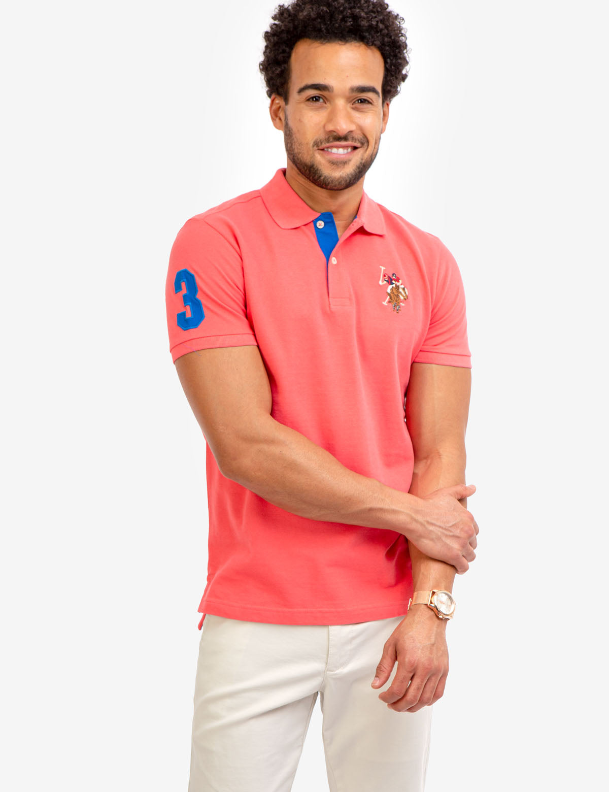 Colorful Embroidered Logo Polo Shirt for Men - Big Logo Design