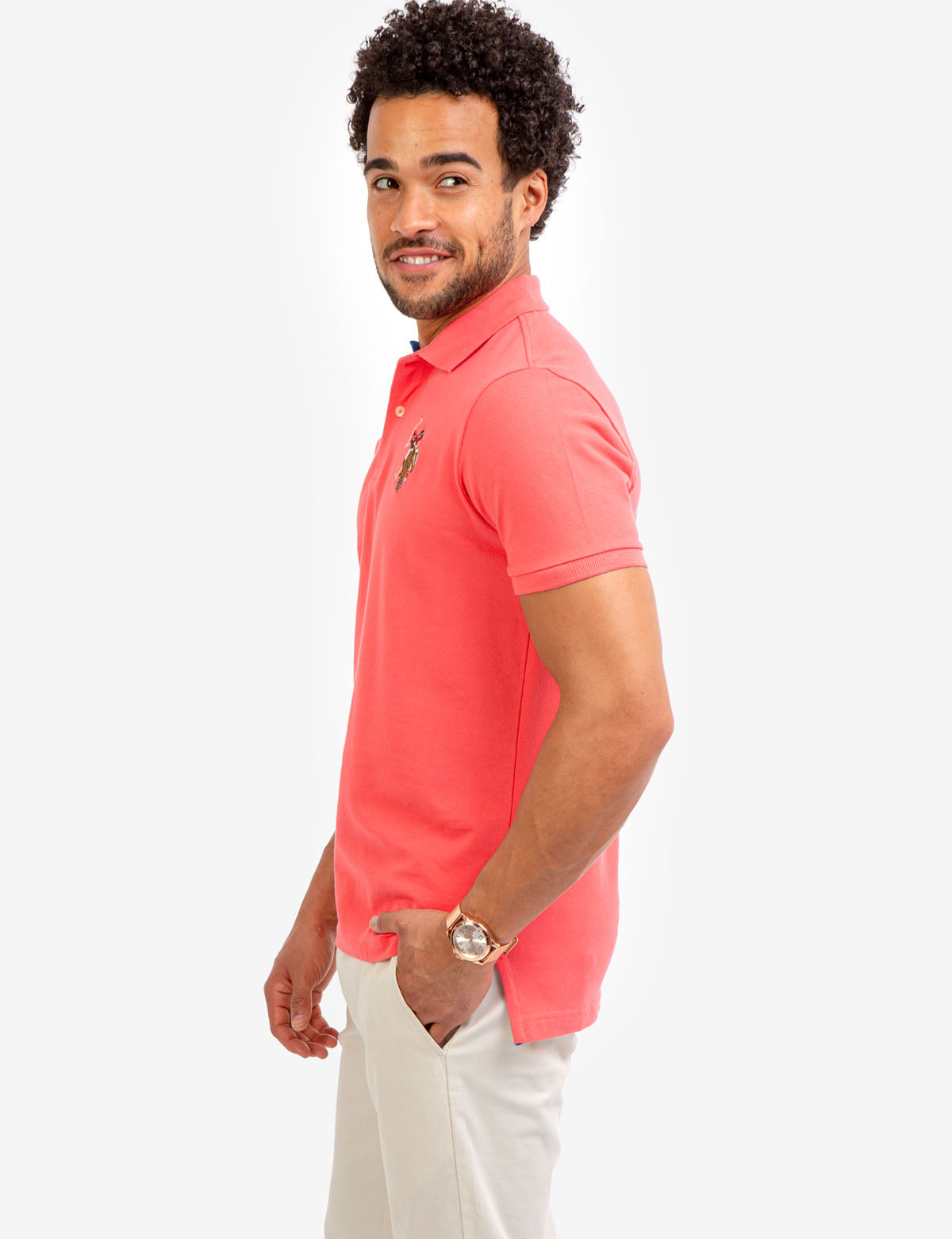 Colorful Embroidered Logo Polo Shirt for Men - Big Logo Design