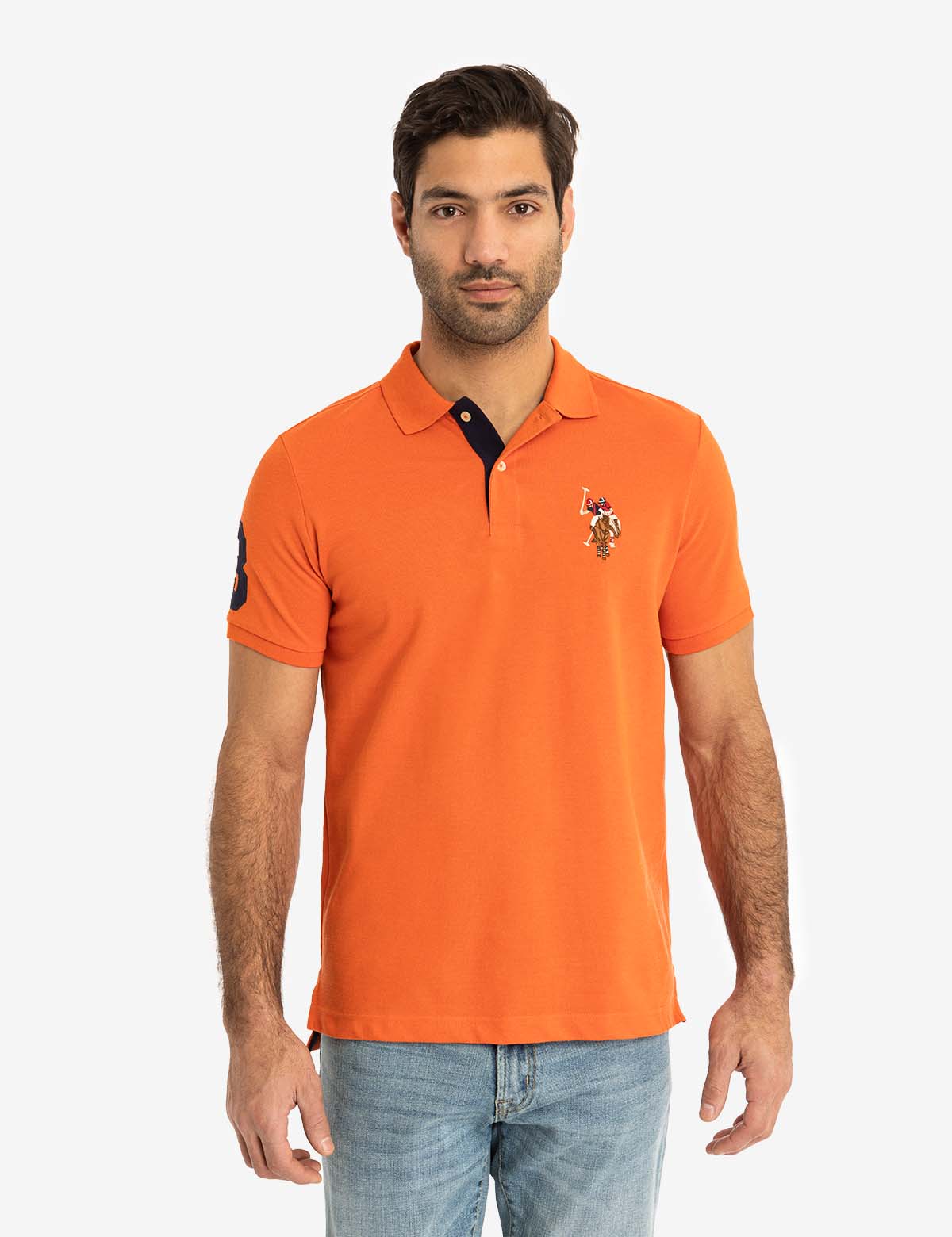 Colorful Embroidered Logo Polo Shirt for Men - Big Logo Design