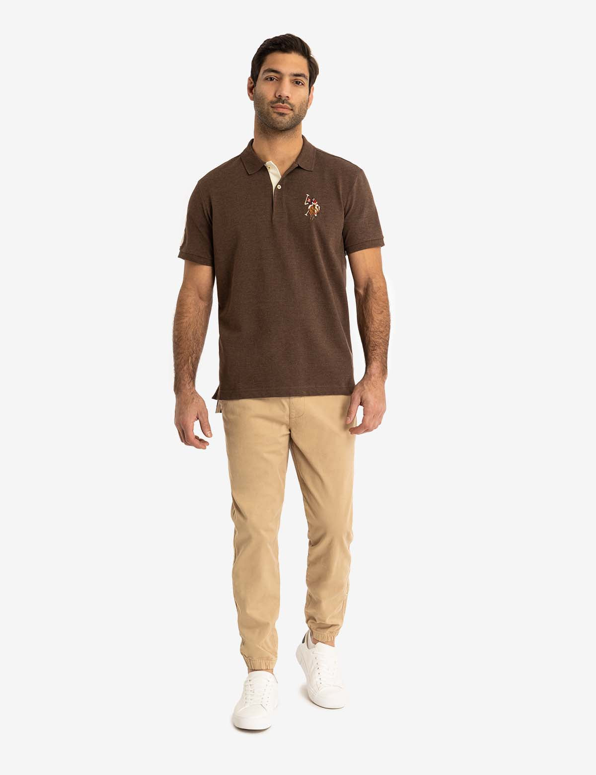 Colorful Embroidered Logo Polo Shirt for Men - Big Logo Design