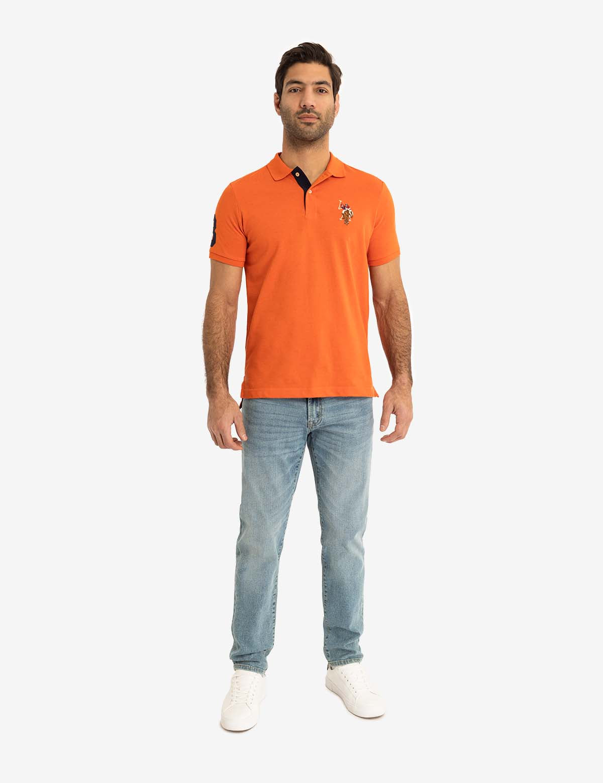 Colorful Embroidered Logo Polo Shirt for Men - Big Logo Design