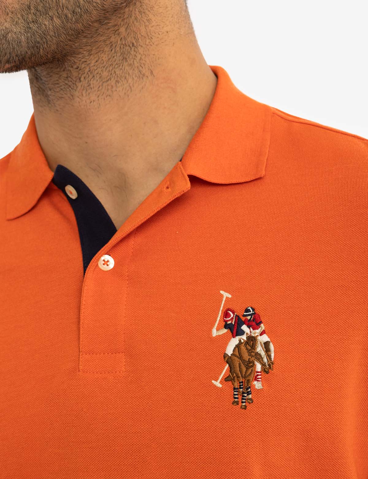 Colorful Embroidered Logo Polo Shirt for Men - Big Logo Design