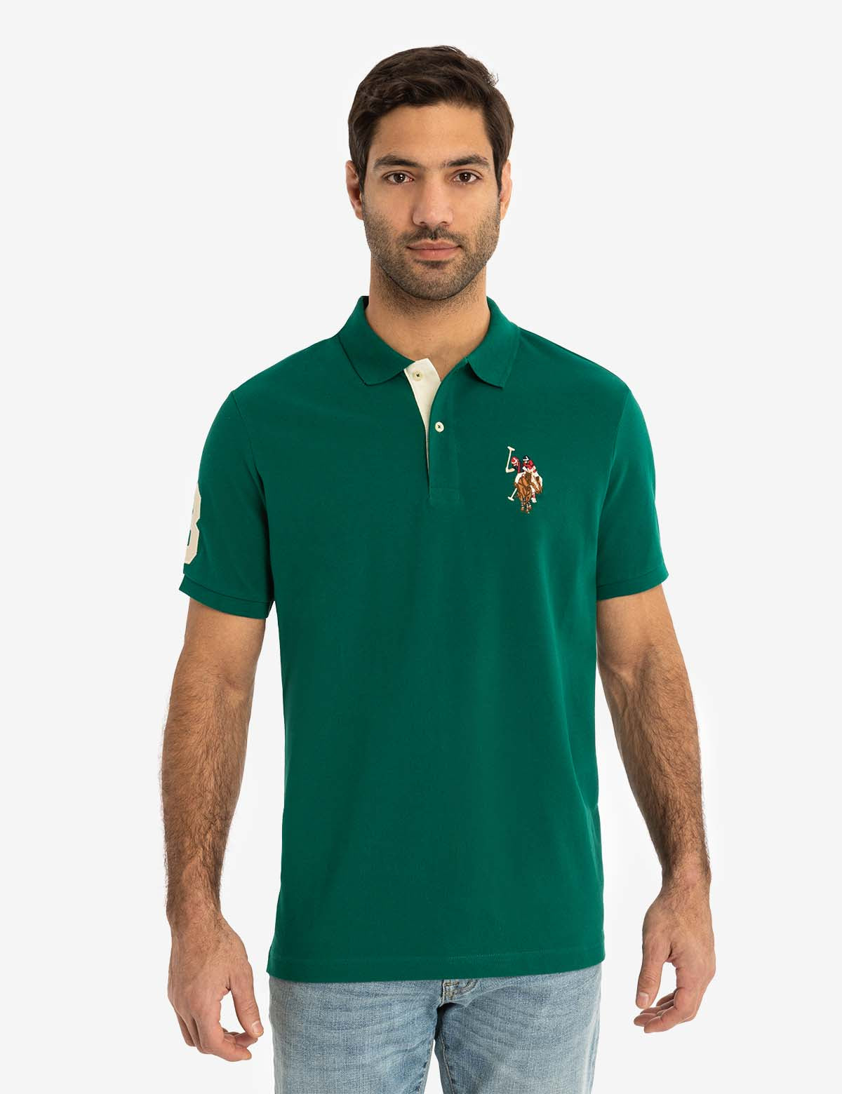 Colorful Embroidered Logo Polo Shirt for Men - Big Logo Design