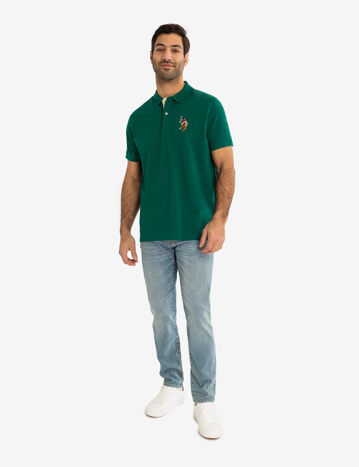 Colorful Embroidered Logo Polo Shirt for Men - Big Logo Design
