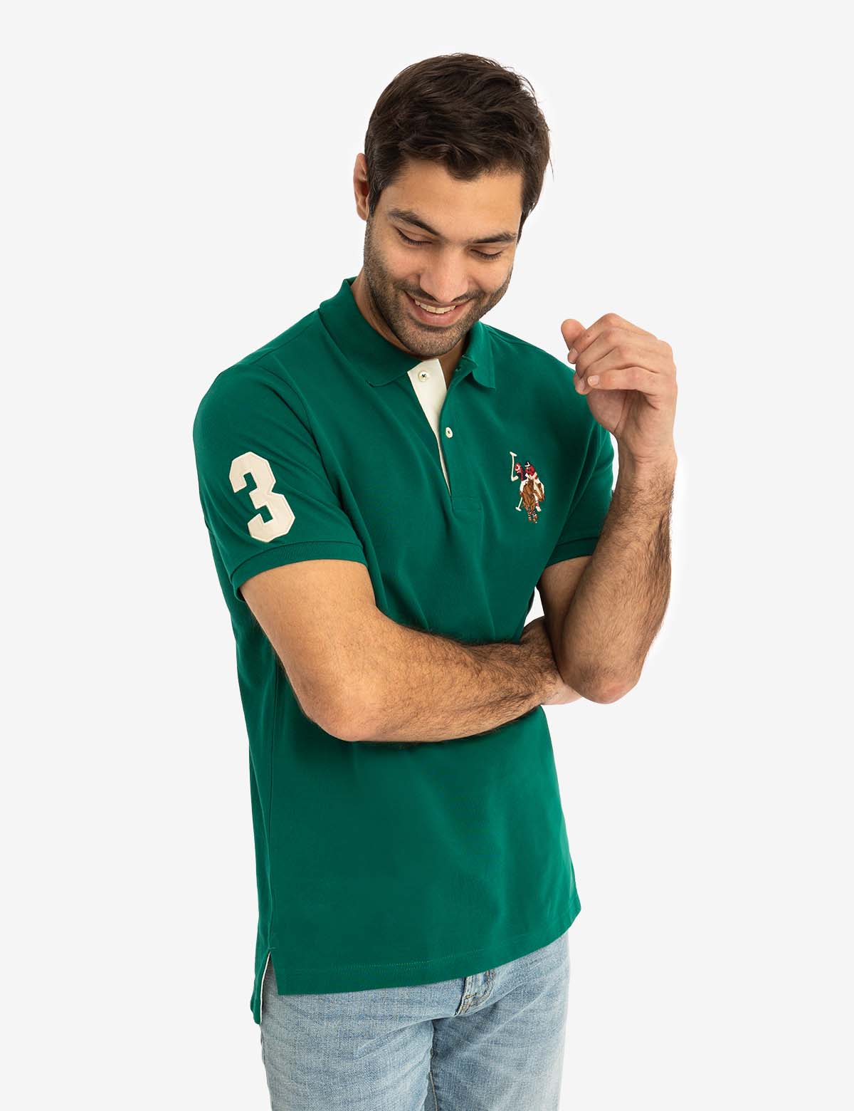 Colorful Embroidered Logo Polo Shirt for Men - Big Logo Design