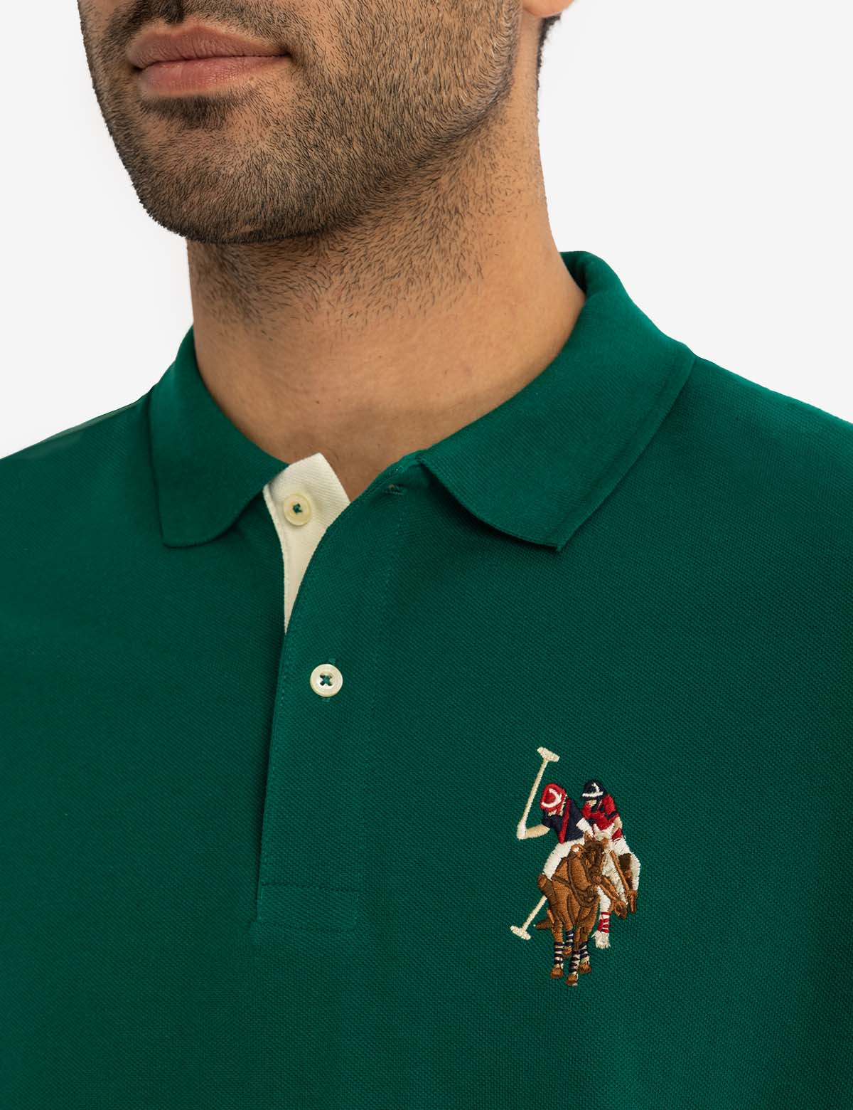 Colorful Embroidered Logo Polo Shirt for Men - Big Logo Design