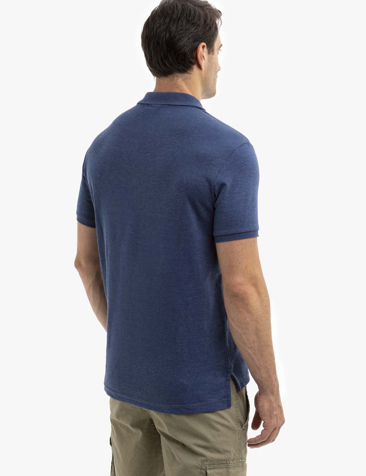 Men's Cotton Polo Shirt with Multicolor Logo - Classic Fit