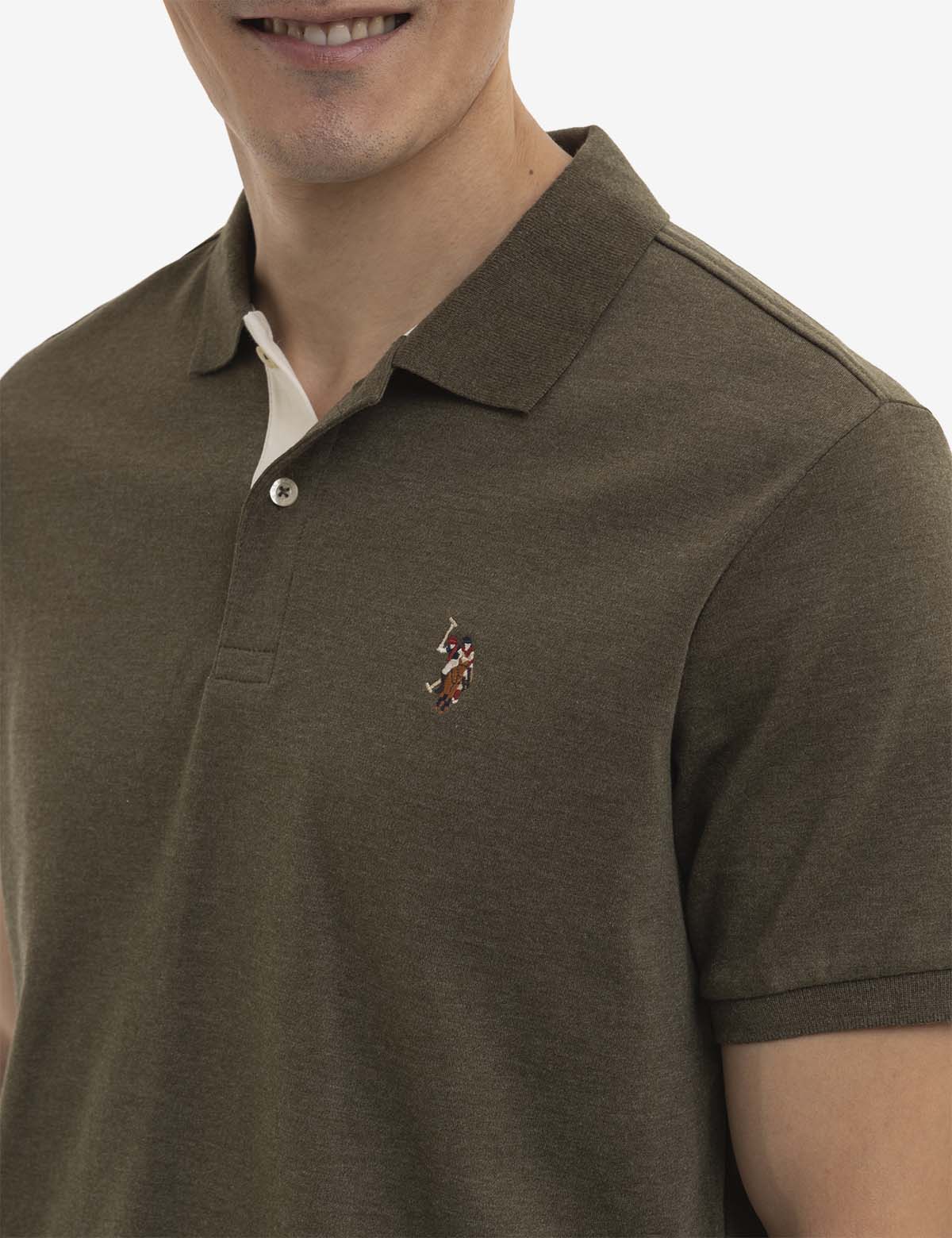 Men's Cotton Polo Shirt with Multicolor Logo - Classic Fit