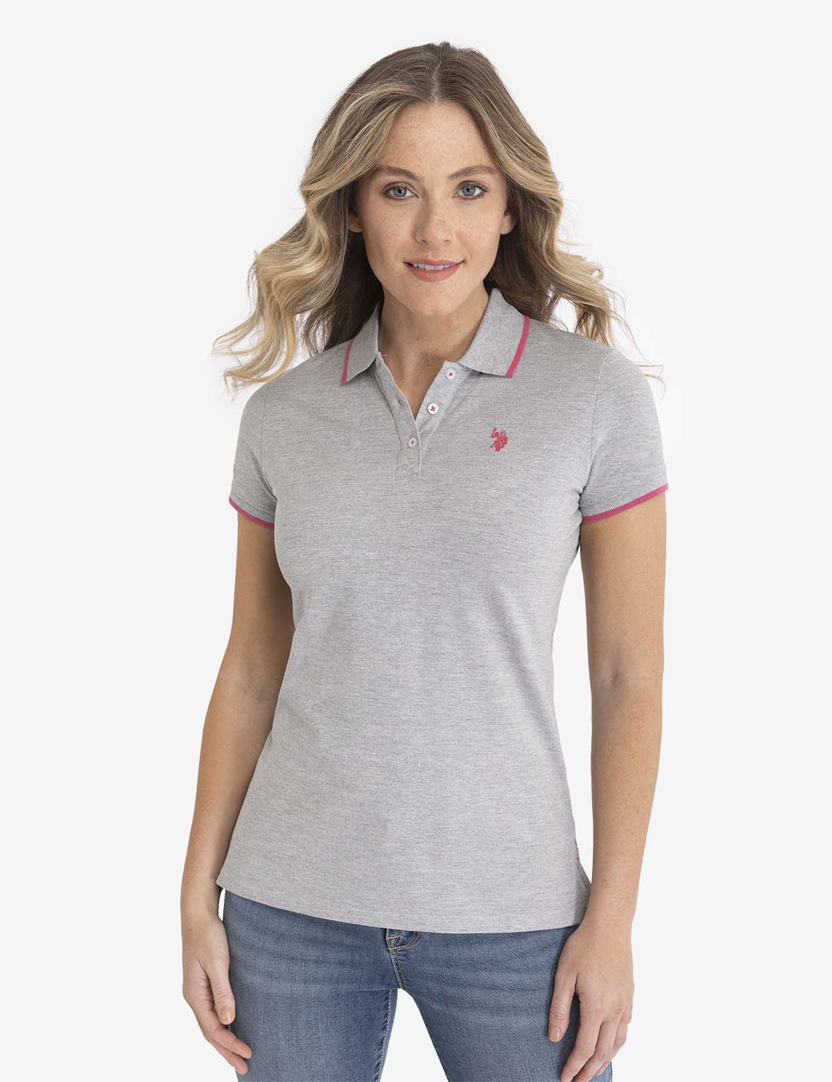 Men's Contrast Trim Polo Shirt - Classic Fit Short Sleeve
