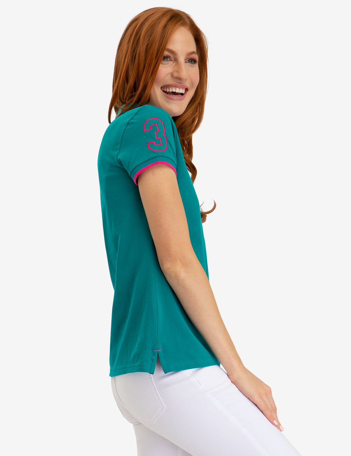 Men's Multi-Tonal Polo Shirt with Big Logo & Contrast Stitching