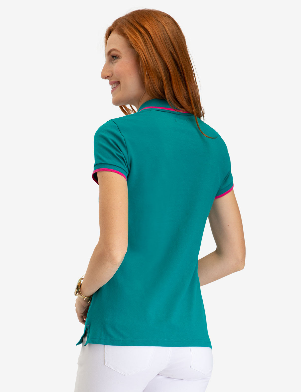 Men's Multi-Tonal Polo Shirt with Big Logo & Contrast Stitching