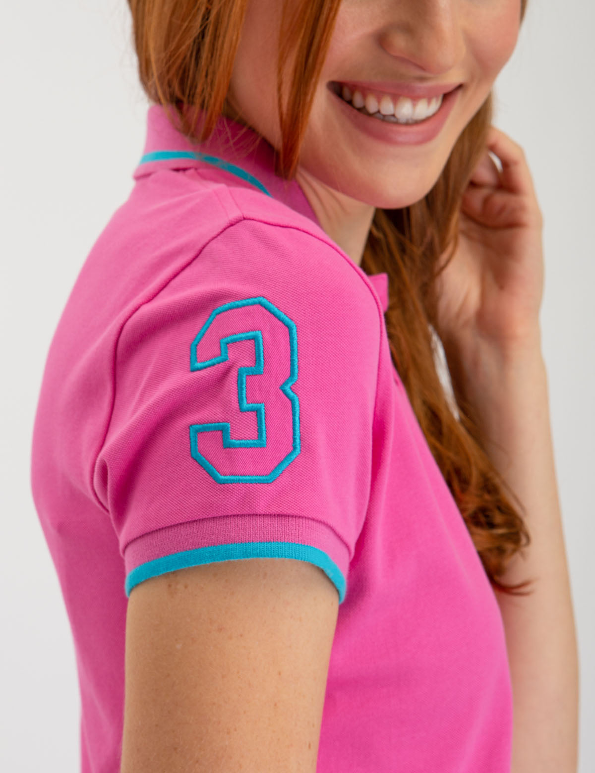 Men's Multi-Tonal Polo Shirt with Big Logo & Contrast Stitching