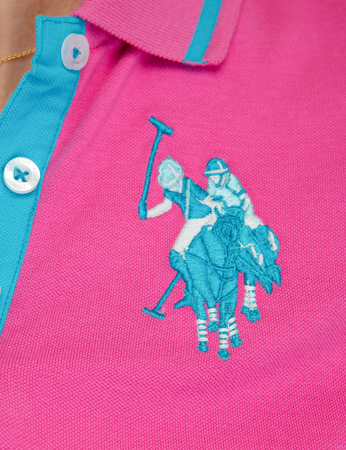Men's Multi-Tonal Polo Shirt with Big Logo & Contrast Stitching