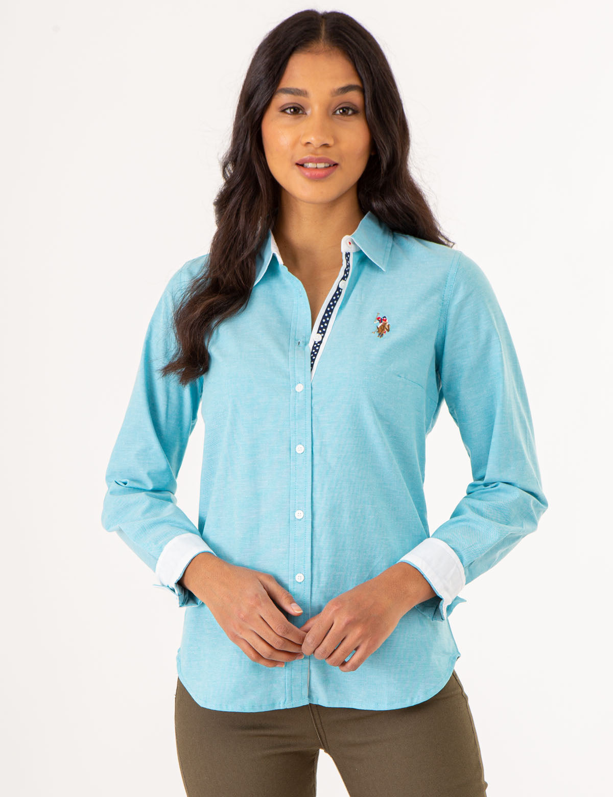 Men's Multi-Tonal Oxford Shirt with Small Embroidered Logo