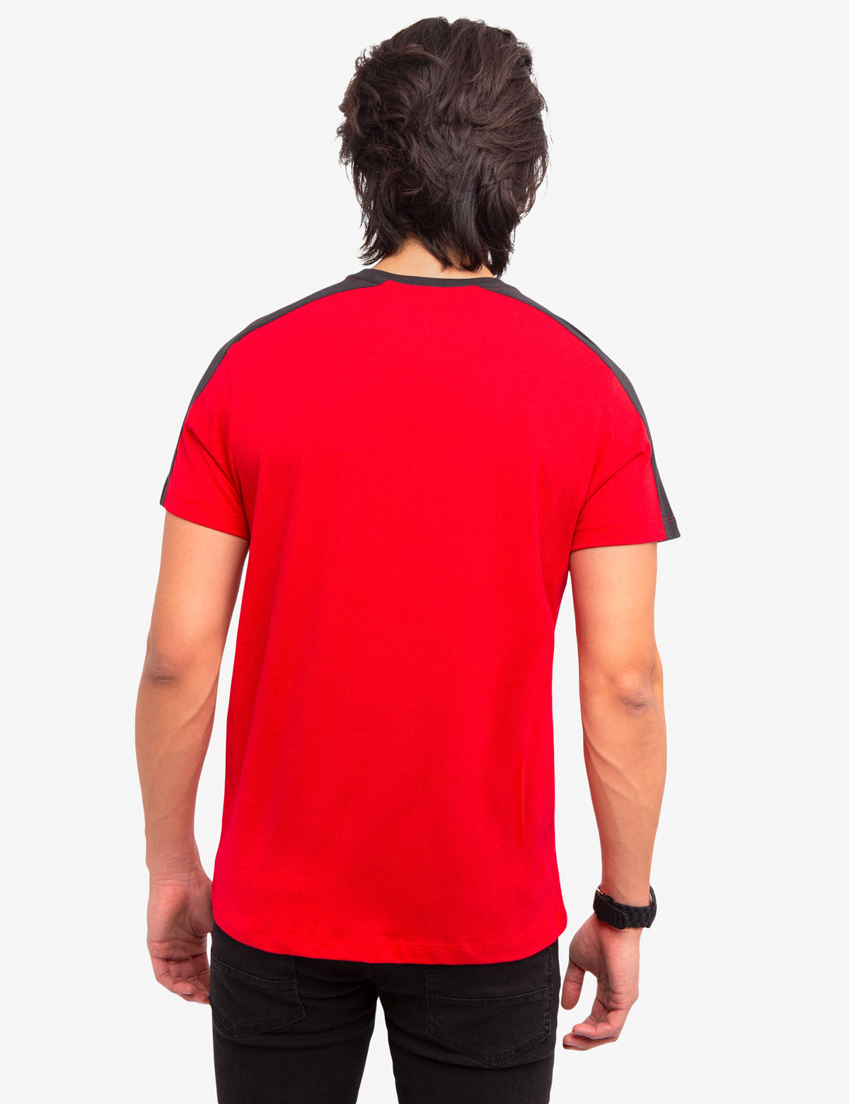 Colorblock Striped T-Shirt with Embroidered Logo