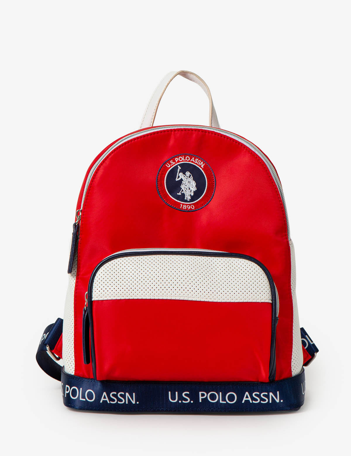 US Polo Assn Nylon Backpack with Logo & Zip Pockets