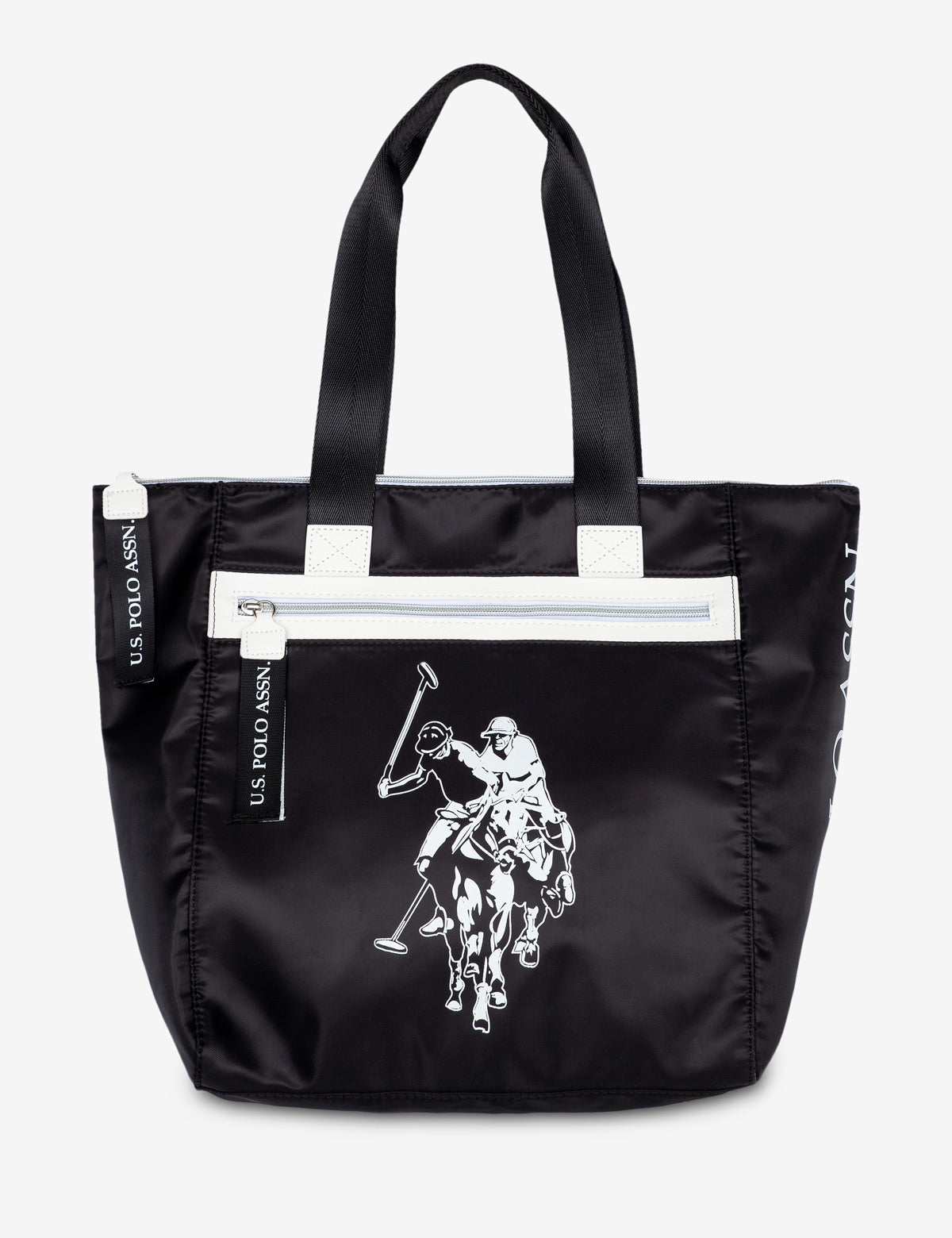 U.S. Polo Assn. Nylon Logo Tote Bag with Zip Closure