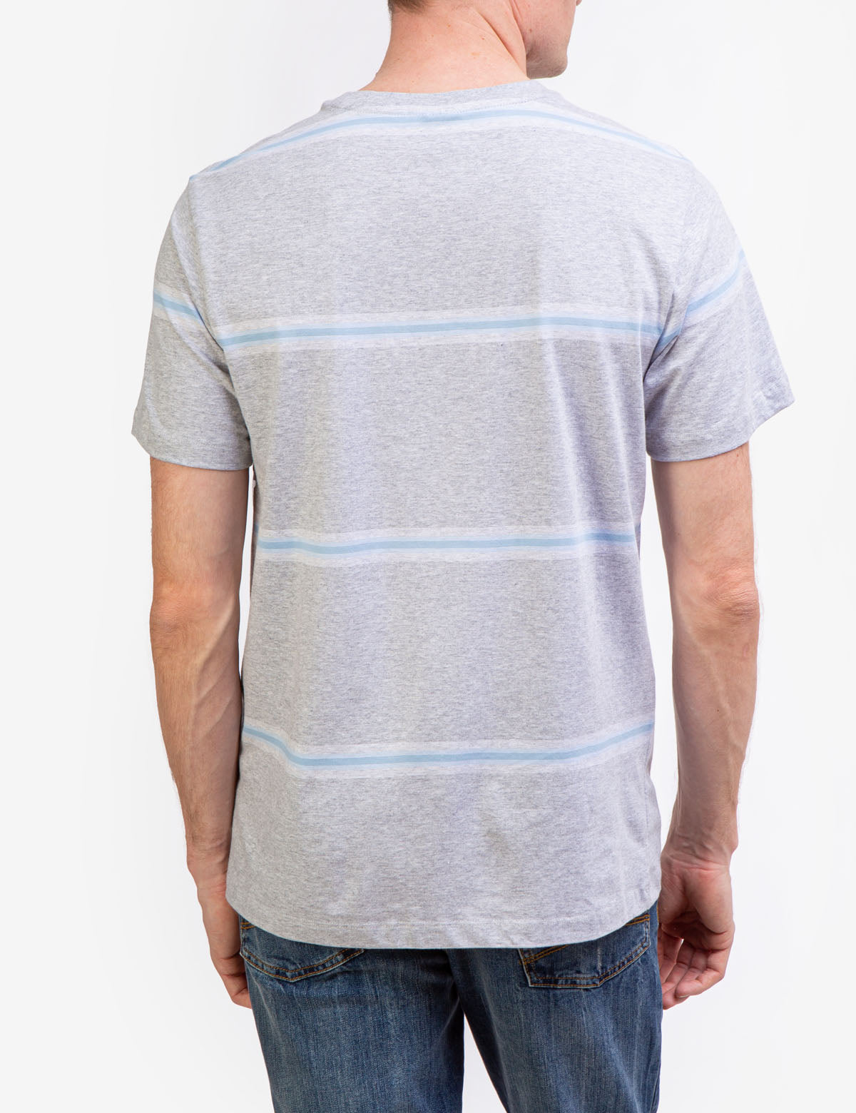Ombre Striped Jersey T-Shirt with Crew Neck & Embroidered Logo