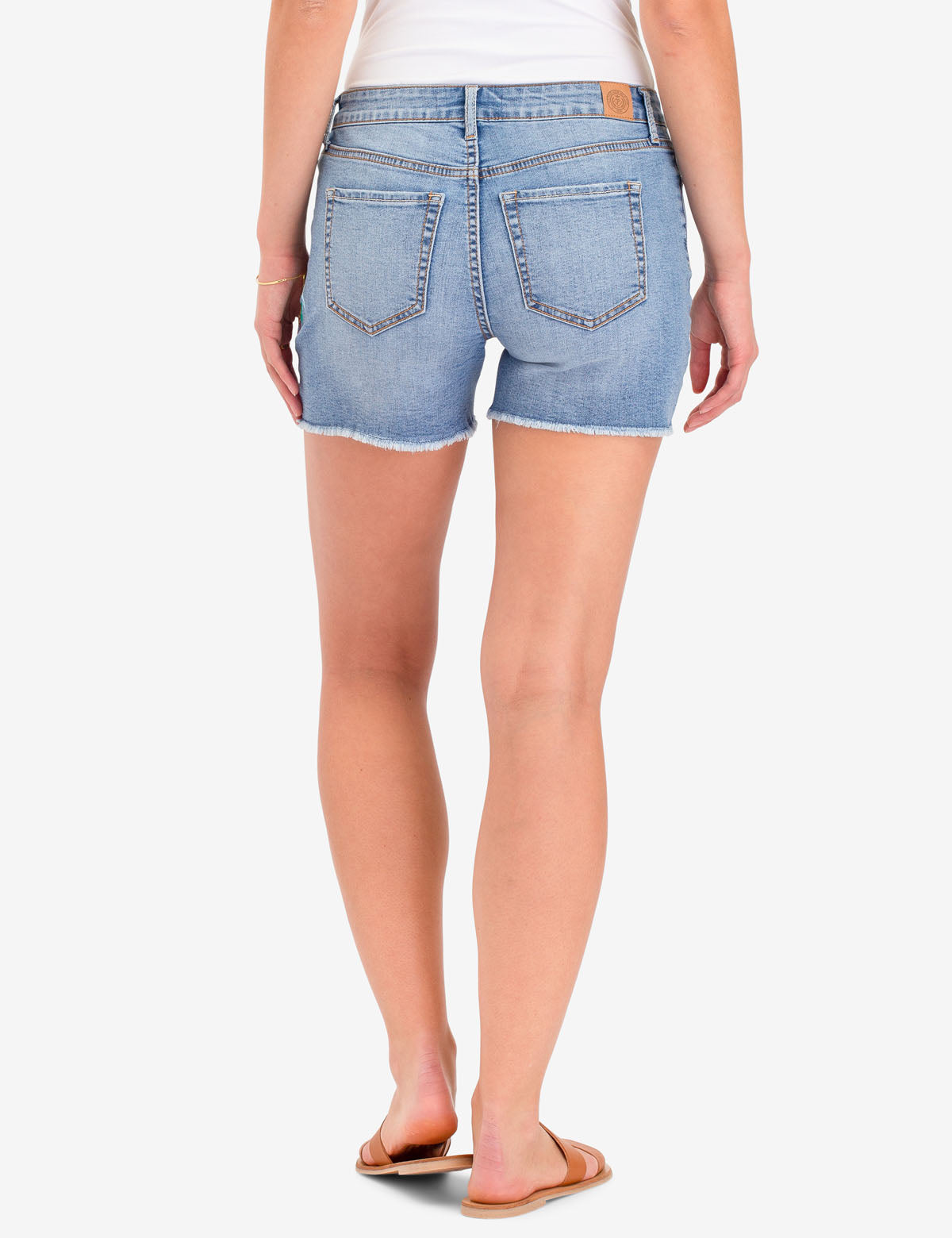 Floral Painted Denim Shorts for Women - Stretchy Eco-Friendly