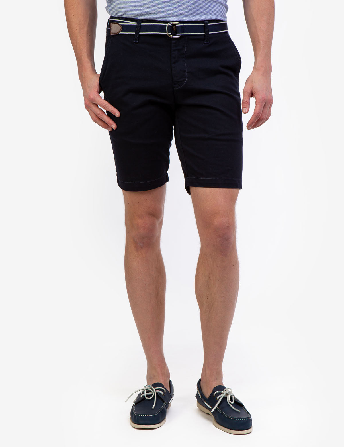 Hartford Slim-Fit Belted Shorts for Men
