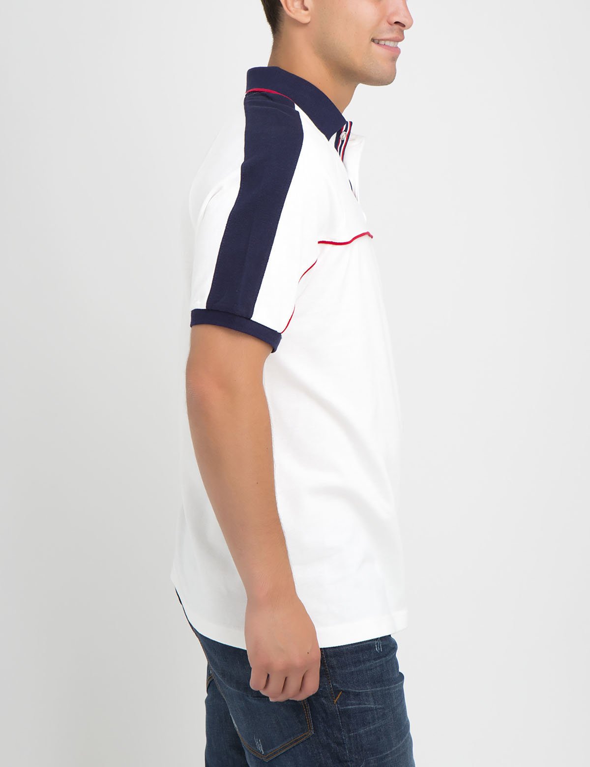 US Polo Assn. Colorblock Polo Shirt with Denim Collar