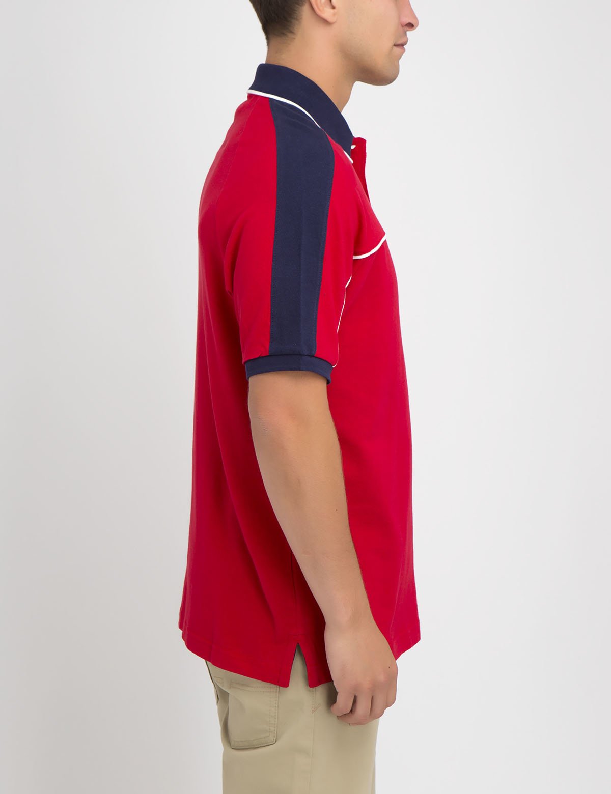 US Polo Assn. Colorblock Polo Shirt with Denim Collar