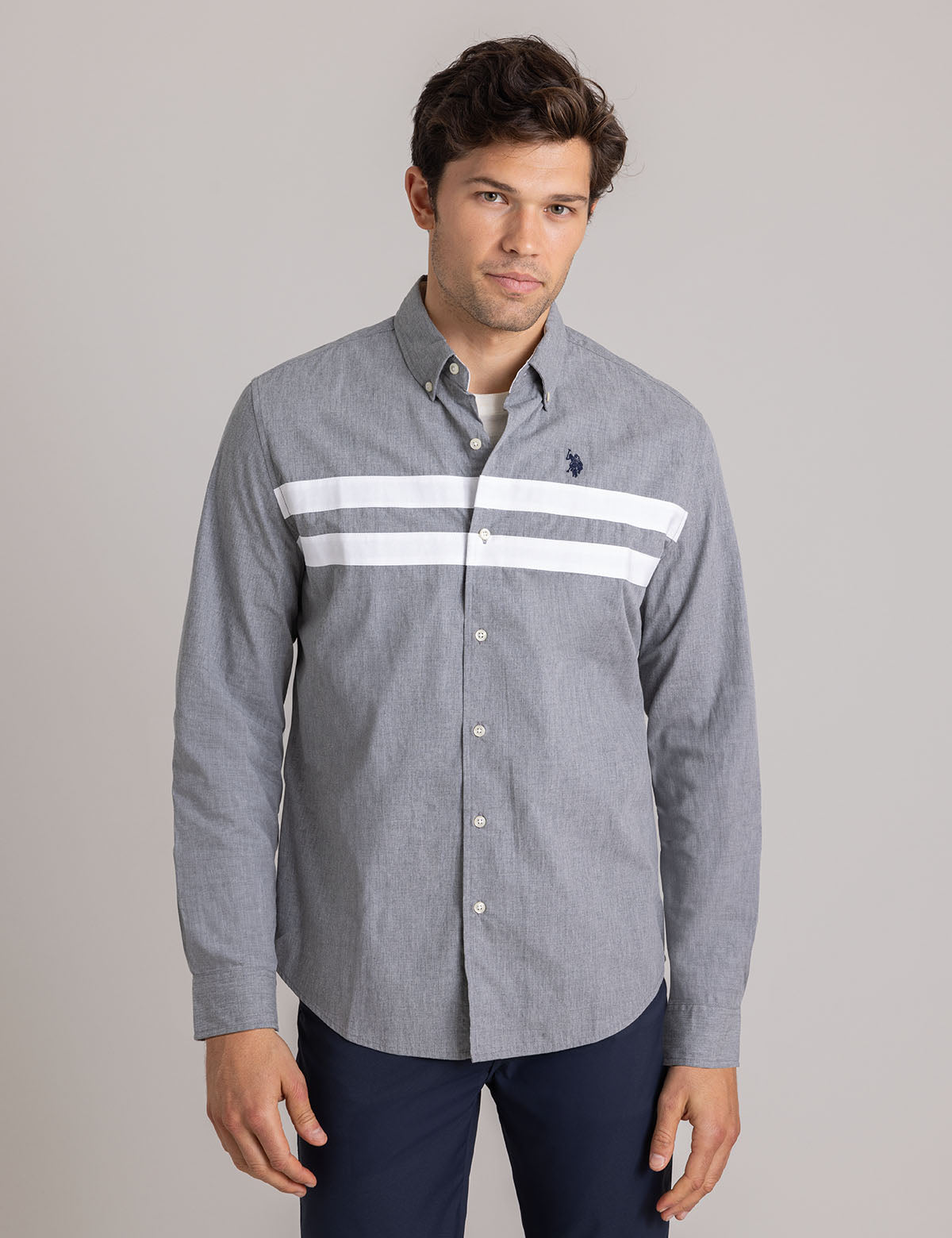 Peached Heather Poplin Long Sleeve Shirt for Men & Women