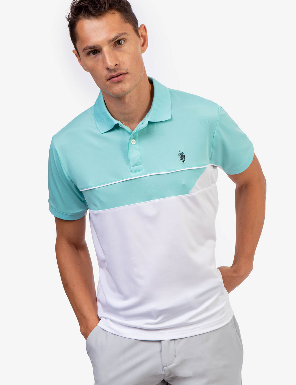 U.S. Polo Assn. Colorblock Performance Polo Shirt