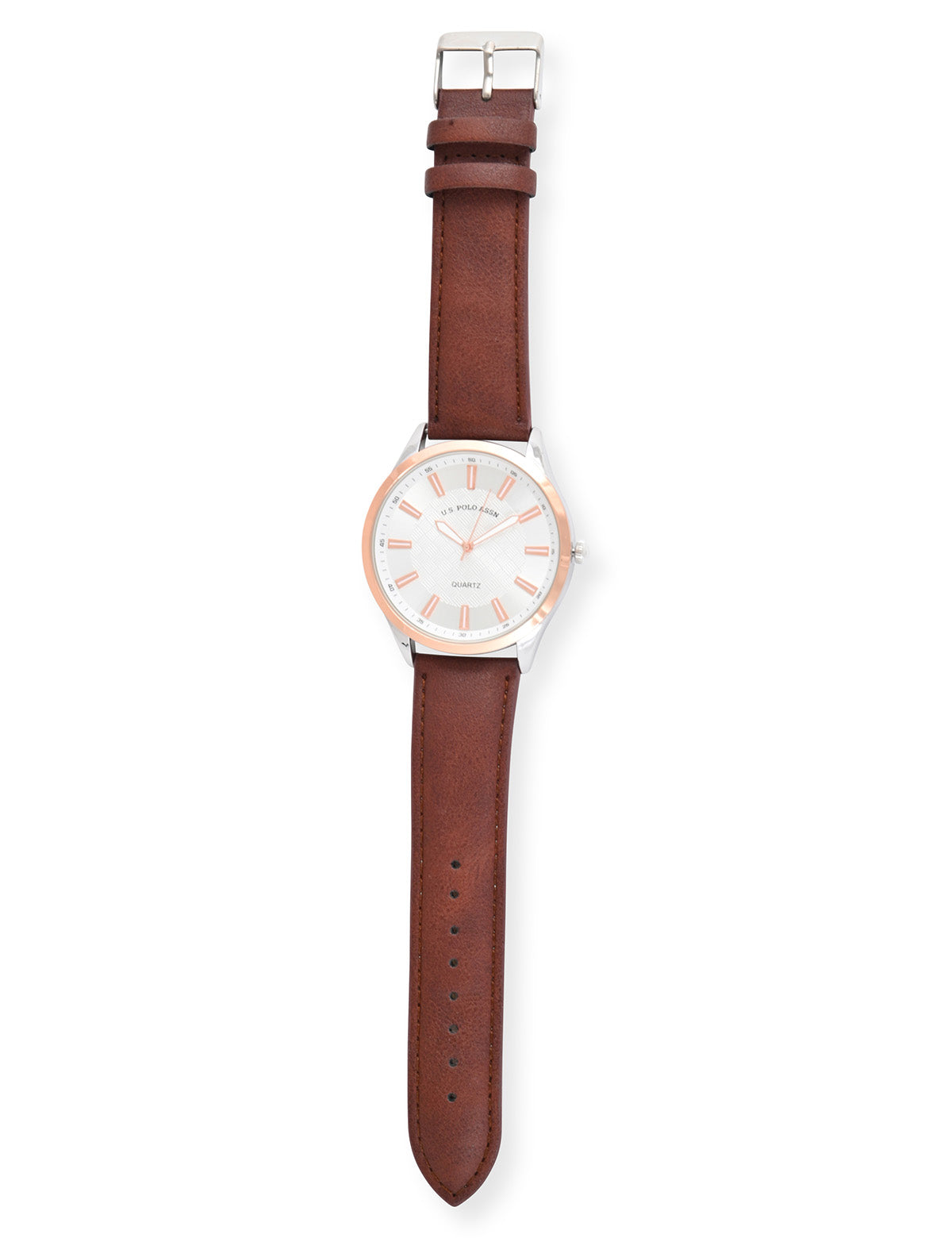 Men's Brown Leather Strap Gold Watch - Classic Casual Timepiece