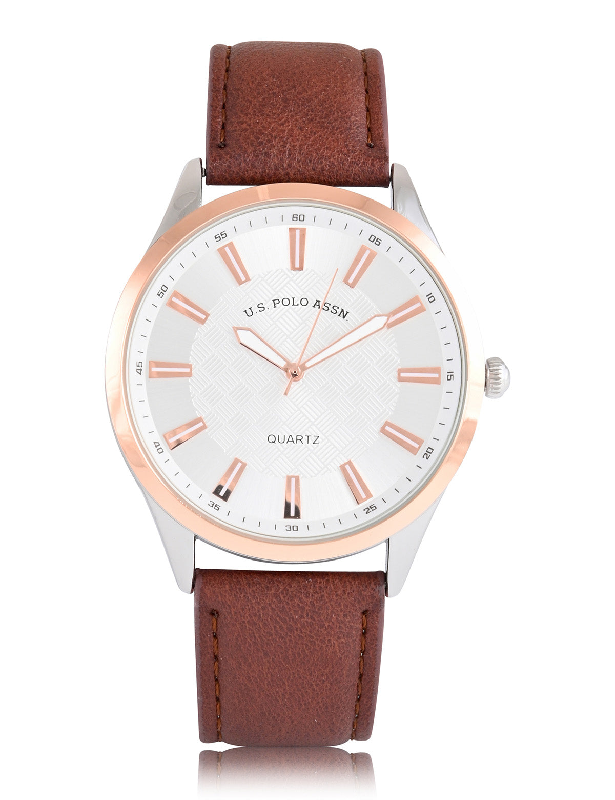 Men's Brown Leather Strap Gold Watch - Classic Casual Timepiece