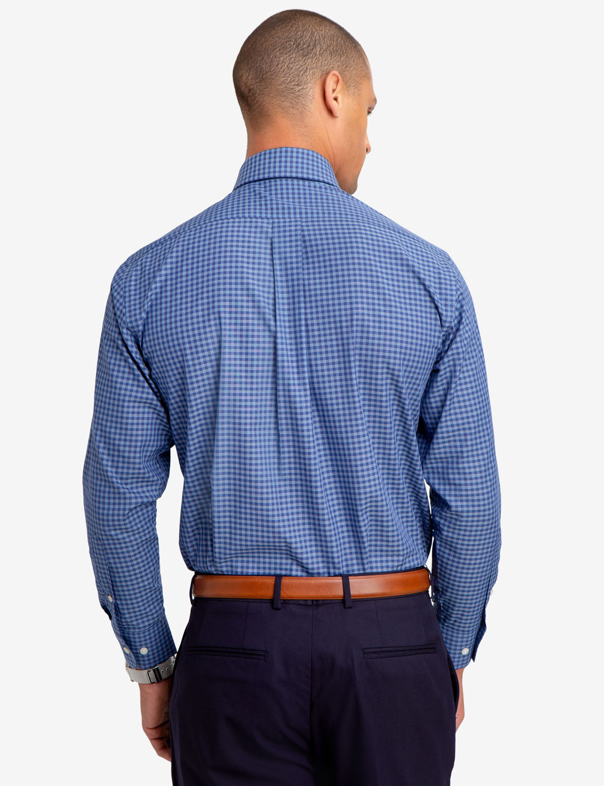 Men's Classic Plaid Button-Up Shirt - Cotton Blend Dress Shirt