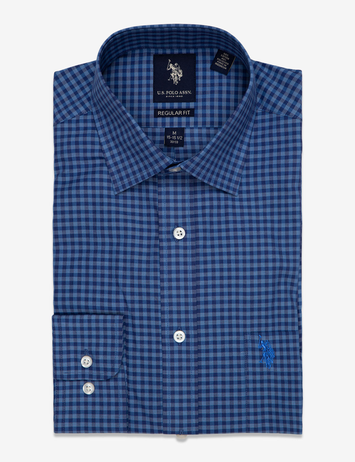 Men's Classic Plaid Button-Up Shirt - Cotton Blend Dress Shirt