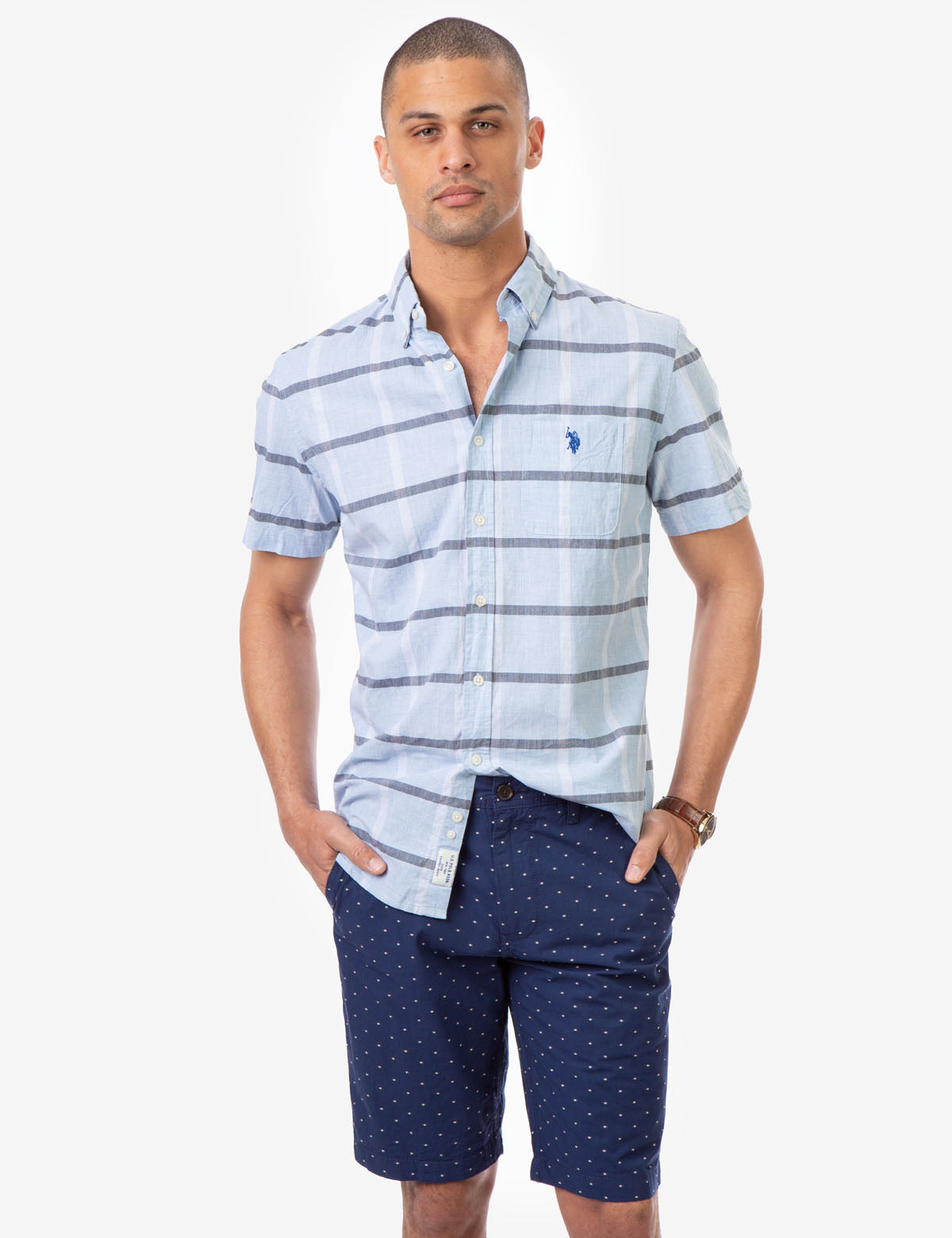 U.S. Polo Assn Plaid Short Sleeve Shirt - Classic Fit