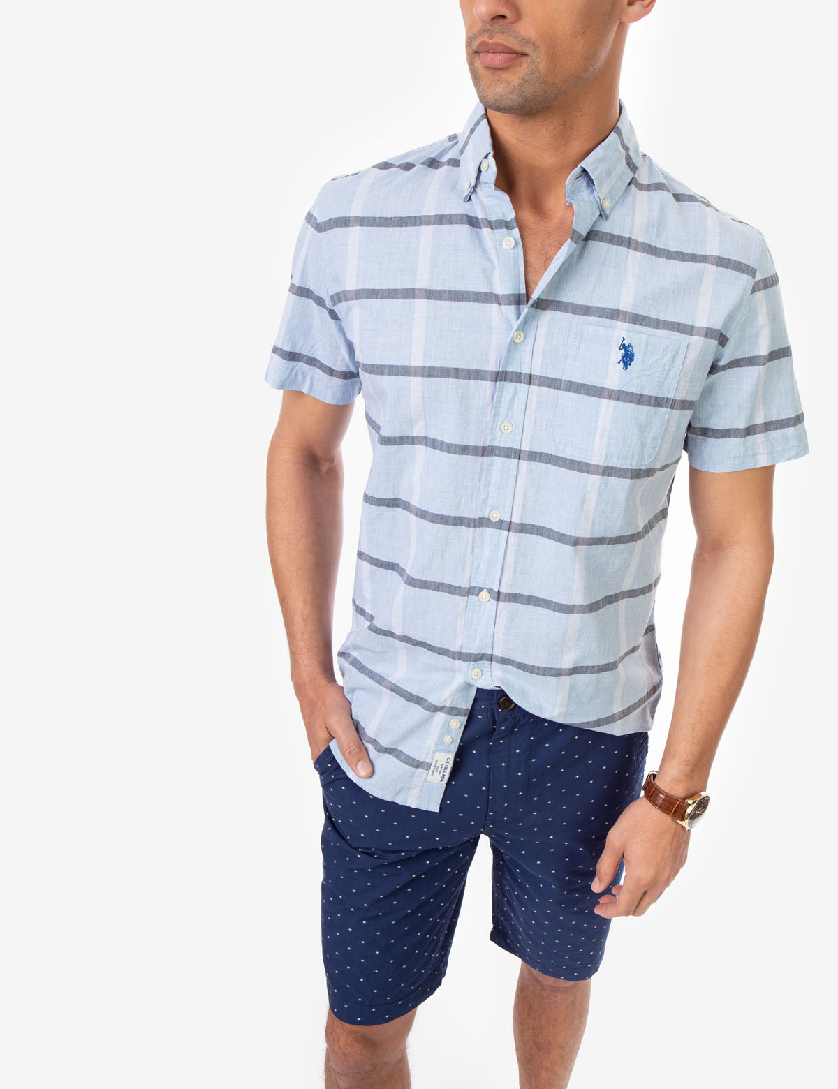 U.S. Polo Assn Plaid Short Sleeve Shirt - Classic Fit