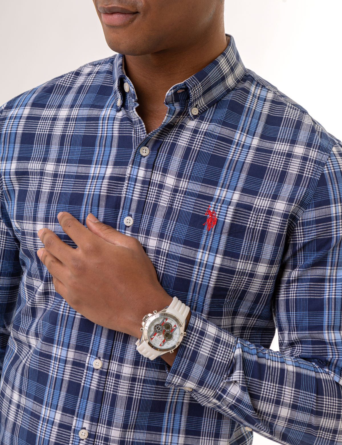 Plaid Long Sleeve Shirt with Pocket - Casual Woven Top