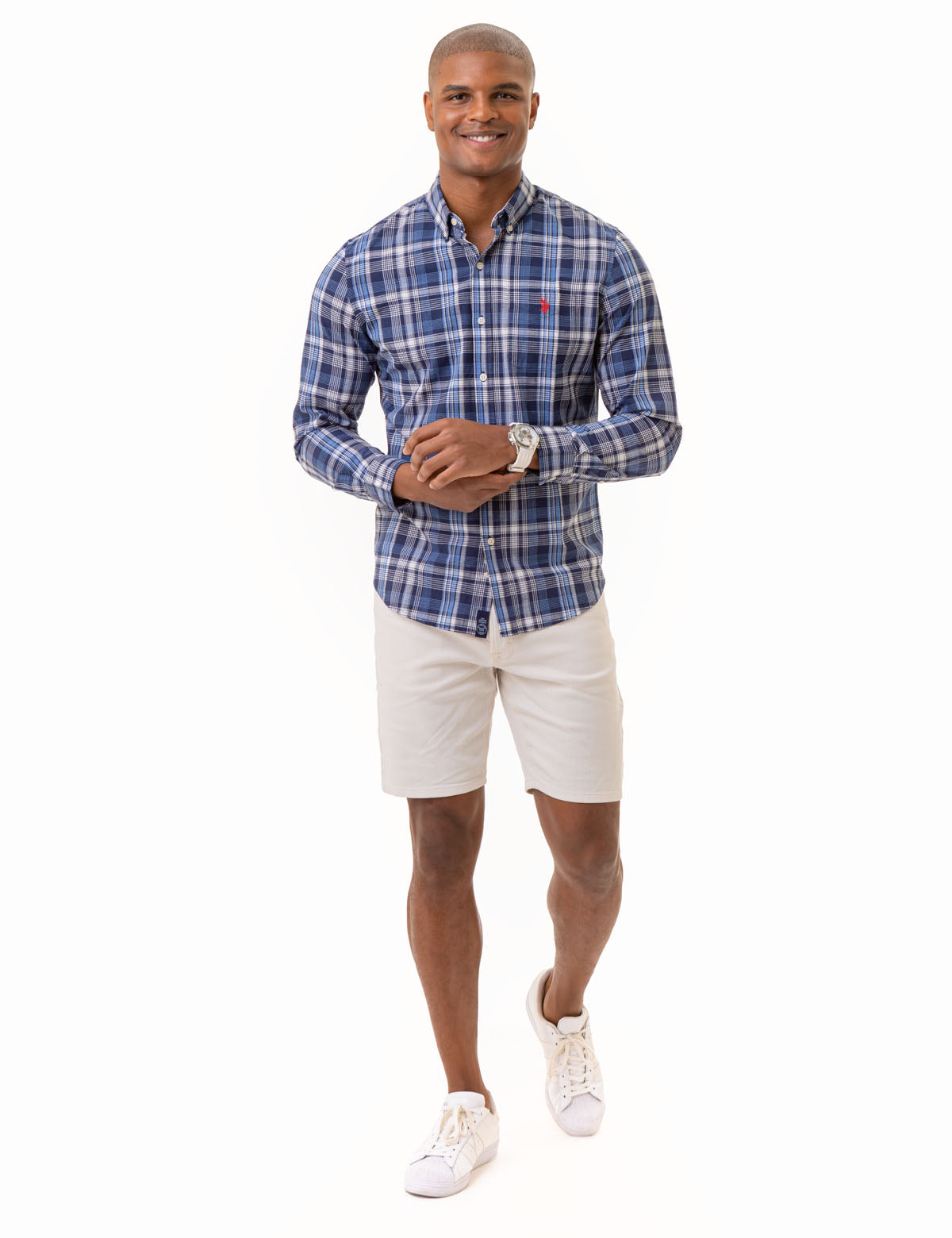 Plaid Long Sleeve Shirt with Pocket - Casual Woven Top