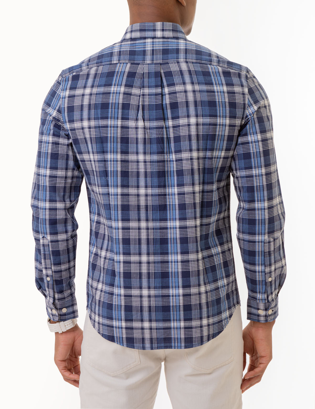 Plaid Long Sleeve Shirt with Pocket - Casual Woven Top
