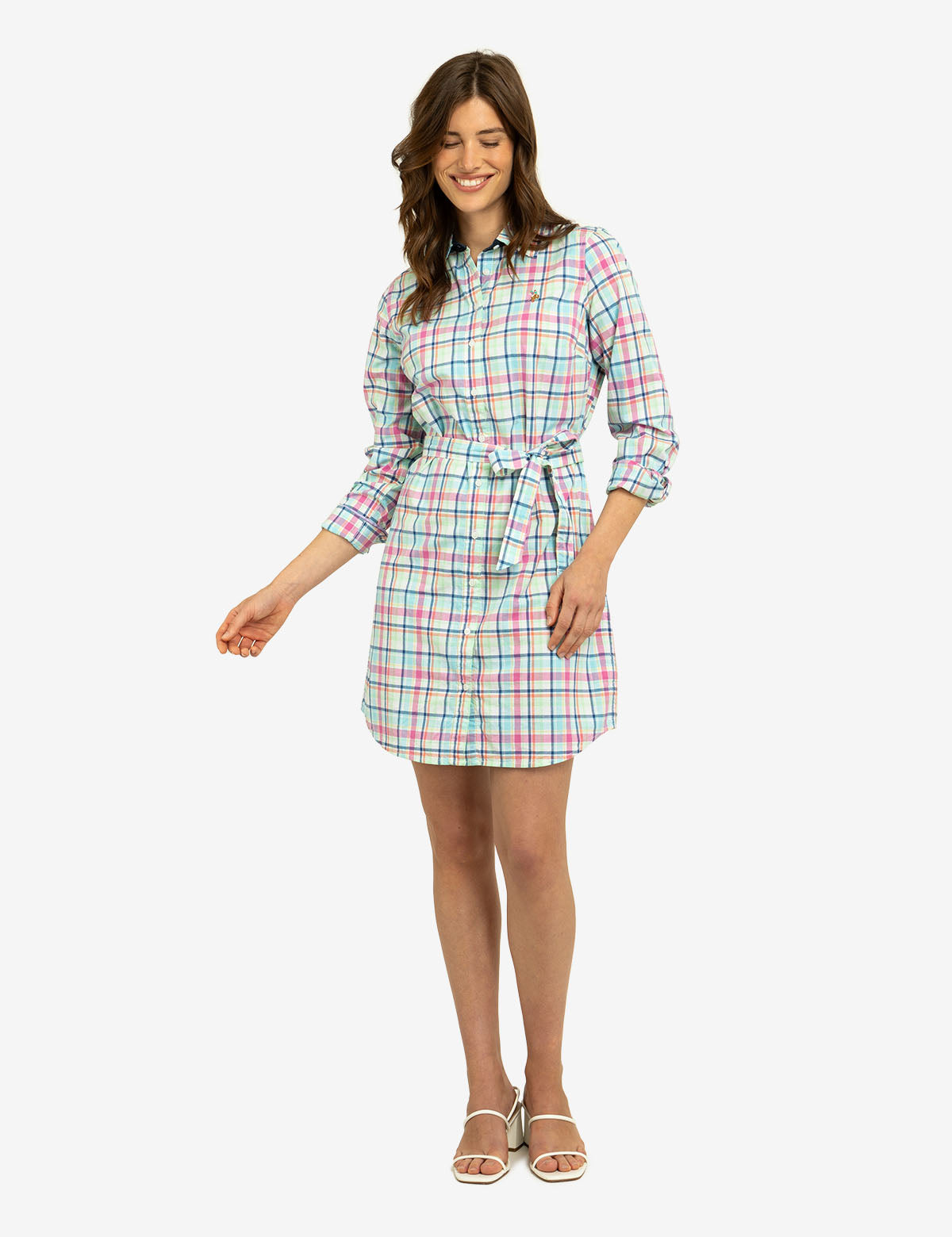 Plaid Oxford Shirt Dress for Women – Classic & Stylish