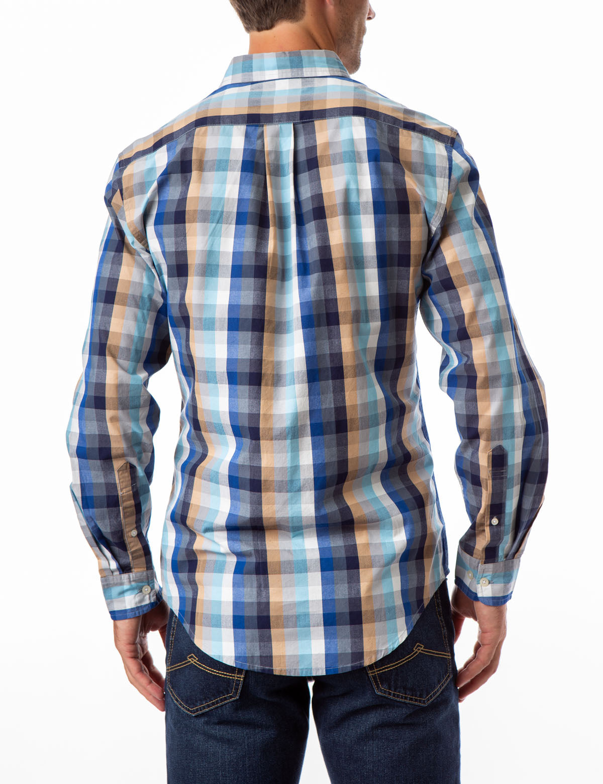 Men's Plaid Long Sleeve Button-Up Shirt