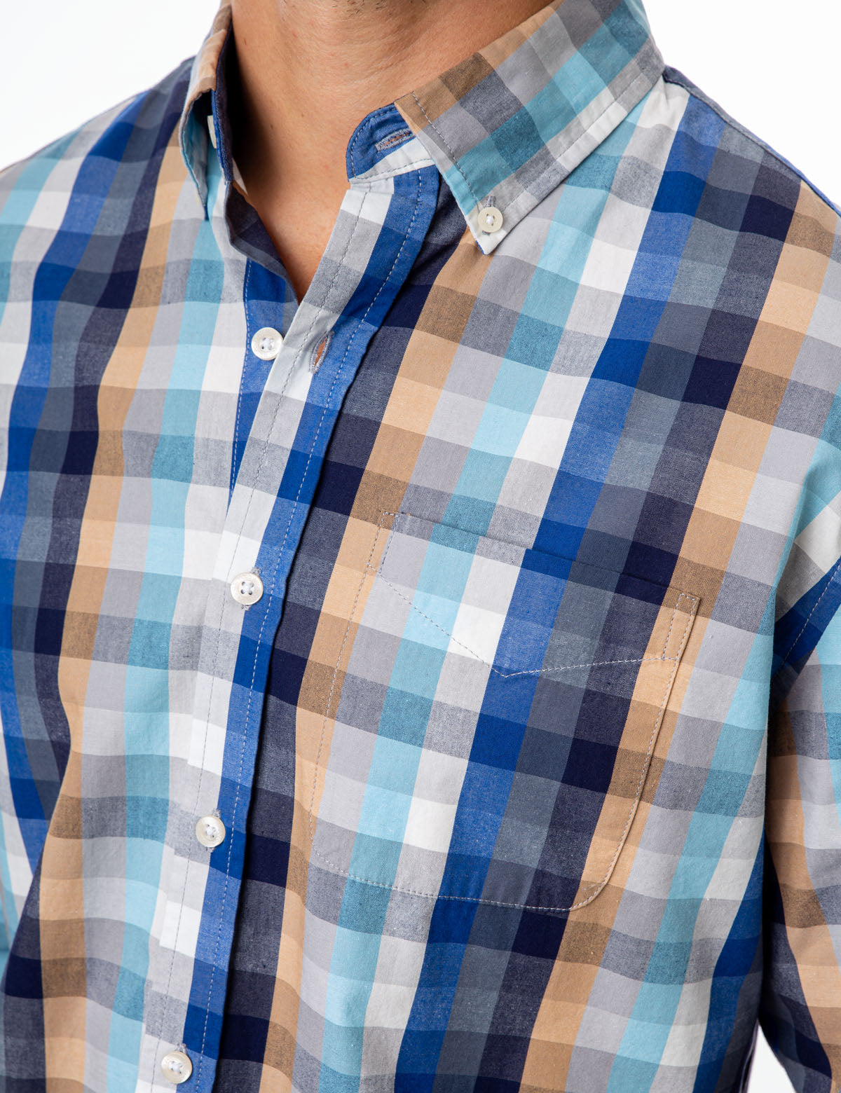 Men's Plaid Long Sleeve Button-Up Shirt